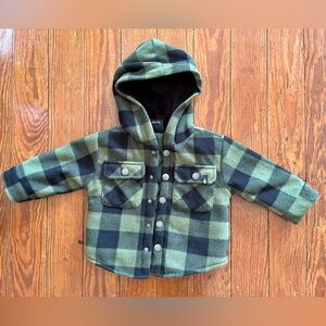 Volcom Toddler Plaid Puffer Jacket - Green and Black